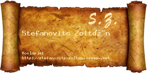 Stefanovits Zoltán névjegykártya